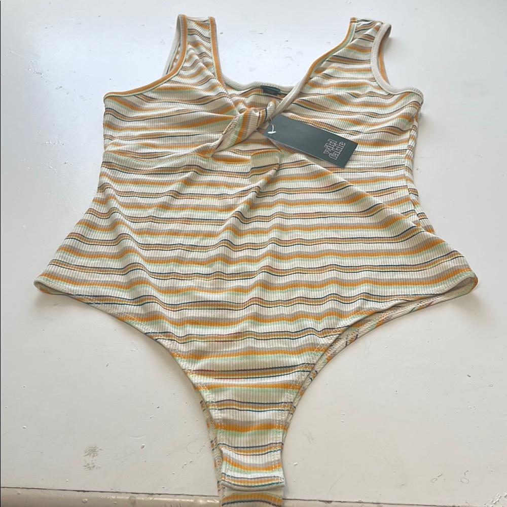 Wild Fable Medium Striped Cut Out Bottom Snap One Piece Bodysuit